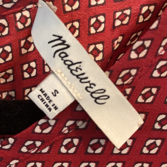 Madewell 100% Silk Premiere Bow Back Tee In Ascot Tile Womens Size S - Picture 2 of 7